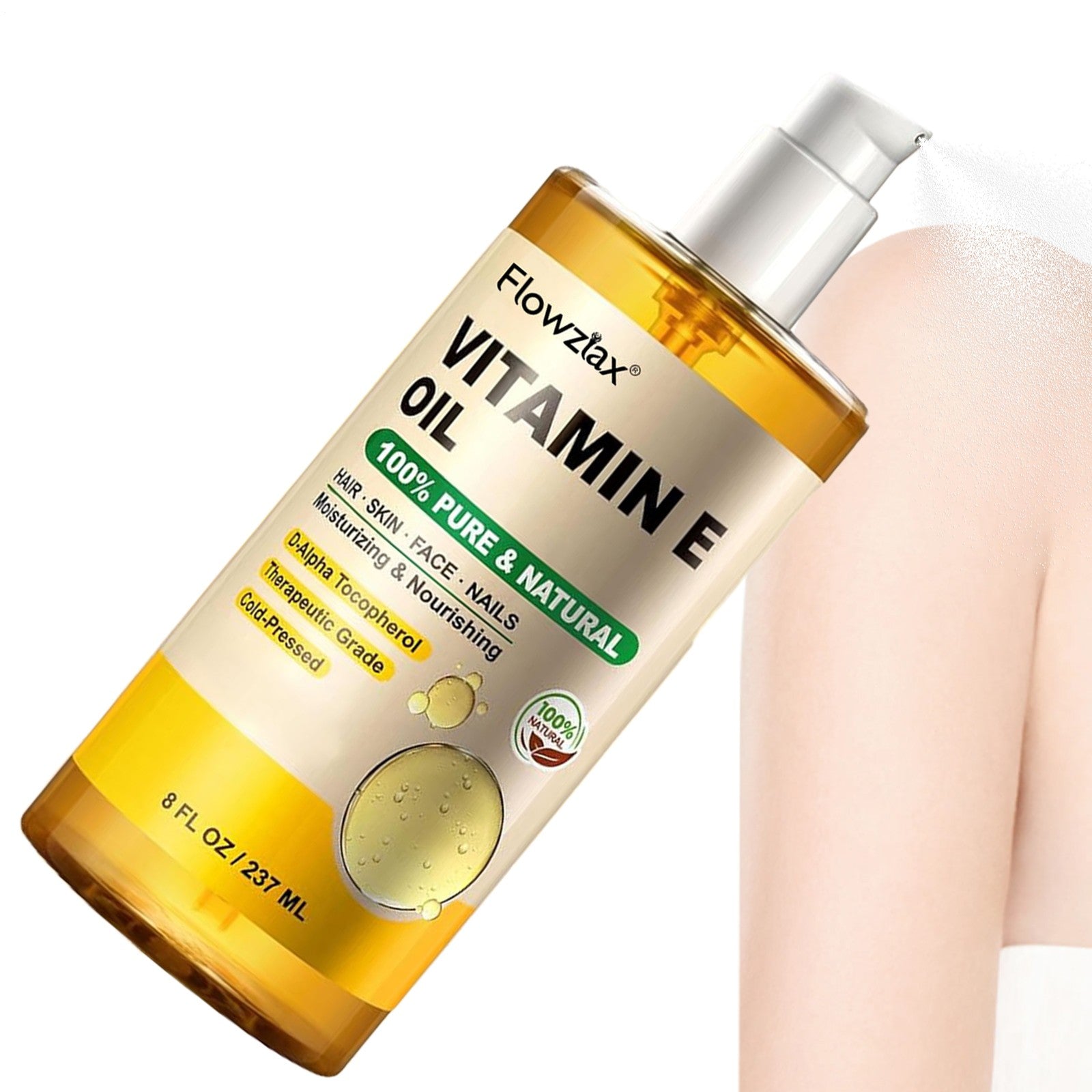 Vitamin E Oil 8 Oz Organic For Skin Perfect Bath And Body Oil Non-Gluten