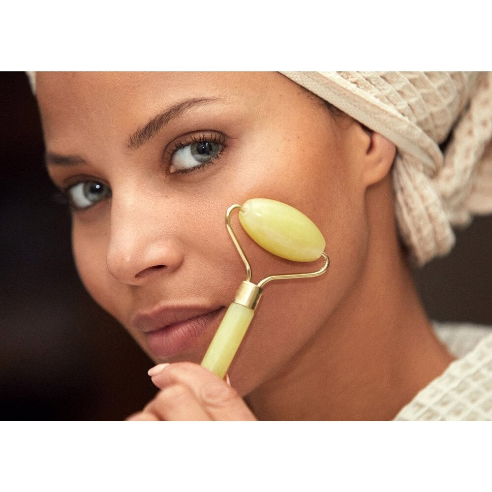 Masseur de Visage Pierre de Jade Rouleau Anti-âge Massage Facial Soin Beauté